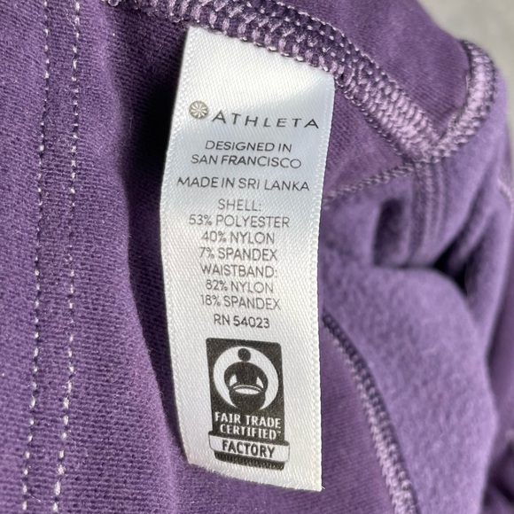 Athleta Leggings Womens L Primaloft Alpine Valley Tight Fleece Lined Purple - Picture 9 of 9